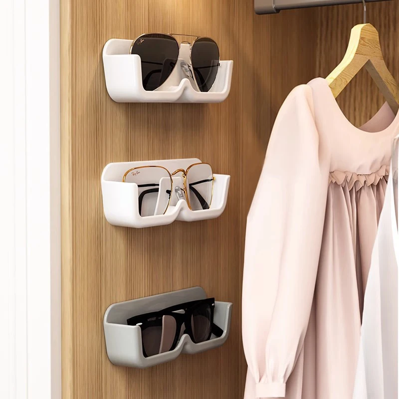 1PC New Eyeglasses Organizer Rack Wall Mounted Sun-glasses Display Holder Wardrobe Decoration Storage Box Sunglass Organizer