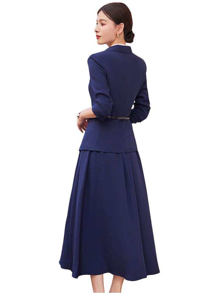 ElegantOfficeLadiesFormalSkirtSuitWomenApricotPinkNavyLongSleeveSolidTwoPieceSet.jpg