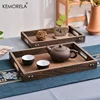 Wooden Rectangular Tea Tray Wooden Tray Wooden Hotel Dinner Tray Suitable for Dinner Dessert Bathroom Supplies Kitchen Storage 2