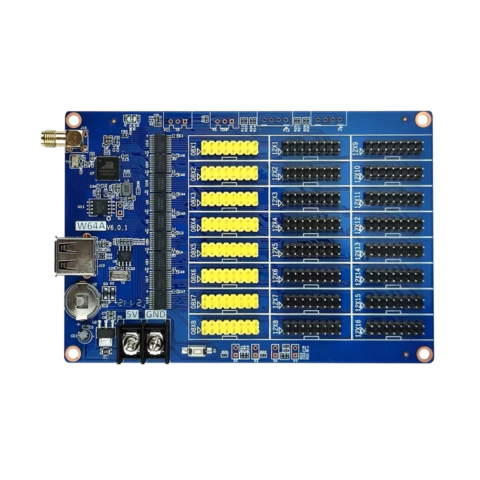 (에서 선박 us) Huidu HD-W64A 원격 제어 모듈 무선 단일 및 듀얼 컬러 와이파이 무선 USB 포트 시리즈 제어 카드