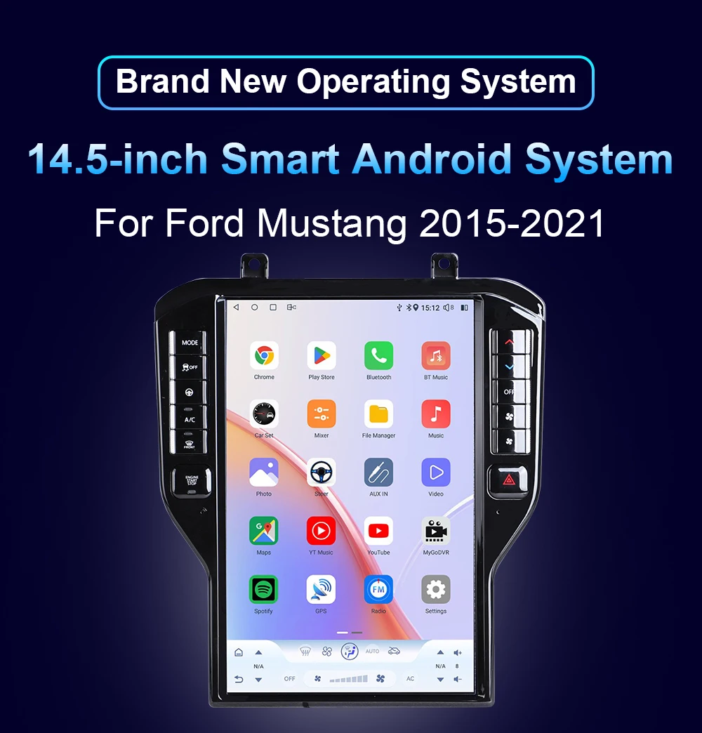14.5'' Android 14 Car Radio For Ford Mustang GT 2015-2021 Stereo Upgrade Tesla S