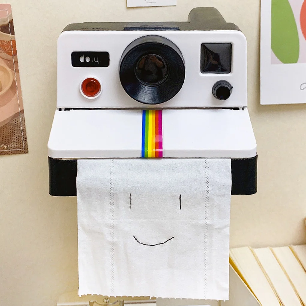 Dispensador de toallitas con forma de cámara instantánea Polaroid