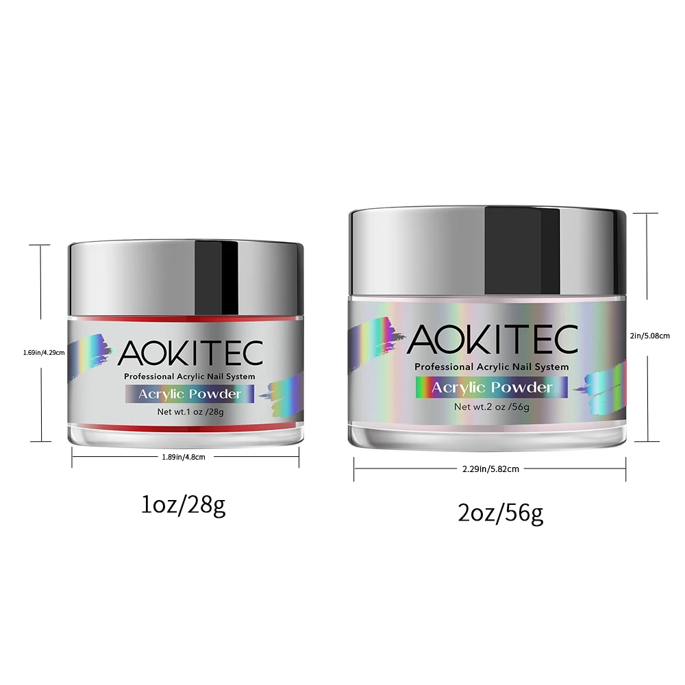 Aokitec 1OZ/2OZ Acrylic Powder French Nail Art Starter Design for Nail Carving Extension Adhesive Decoration Manicure Salon 6