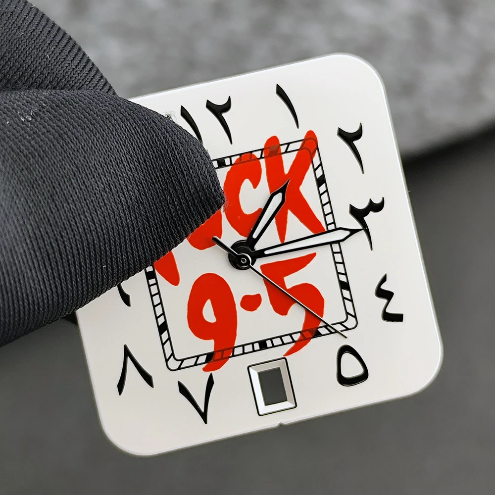 Square Dial 'Time is Money' Customized Watch Face for Premium Watch Accessories
