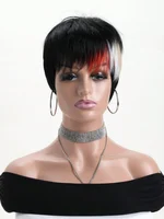 Bandeau perruque crépus droite 26 pouces crépus droite bandeau perruque cheveux humains sans colle perruques de cheveux humains fabriqués à la Machine synthétique 5
