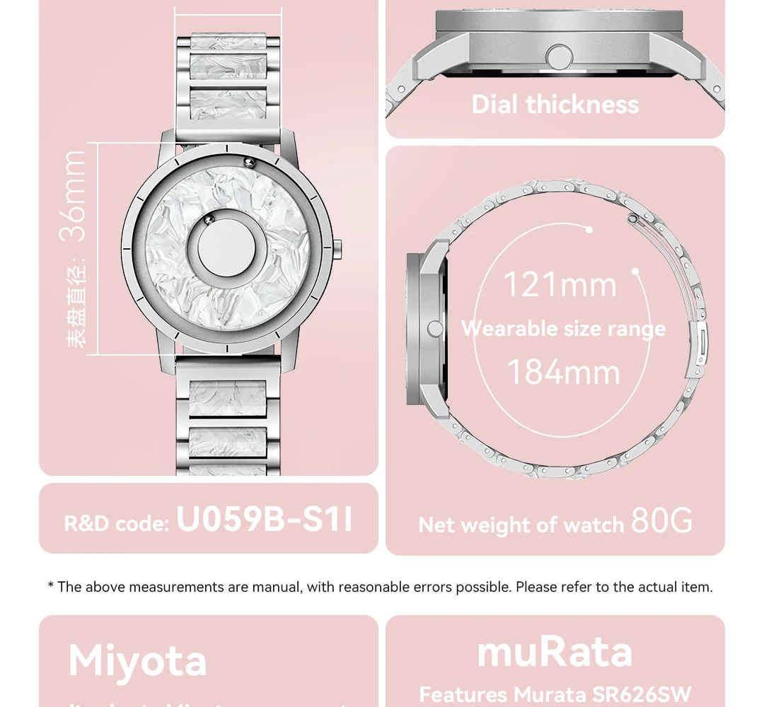 EUTOUR 2025 Spring Arrival Red White Concept Jewelry Watch Resin Material Grace Lady Girl Elegant E059 Magnet Watch Bracelet