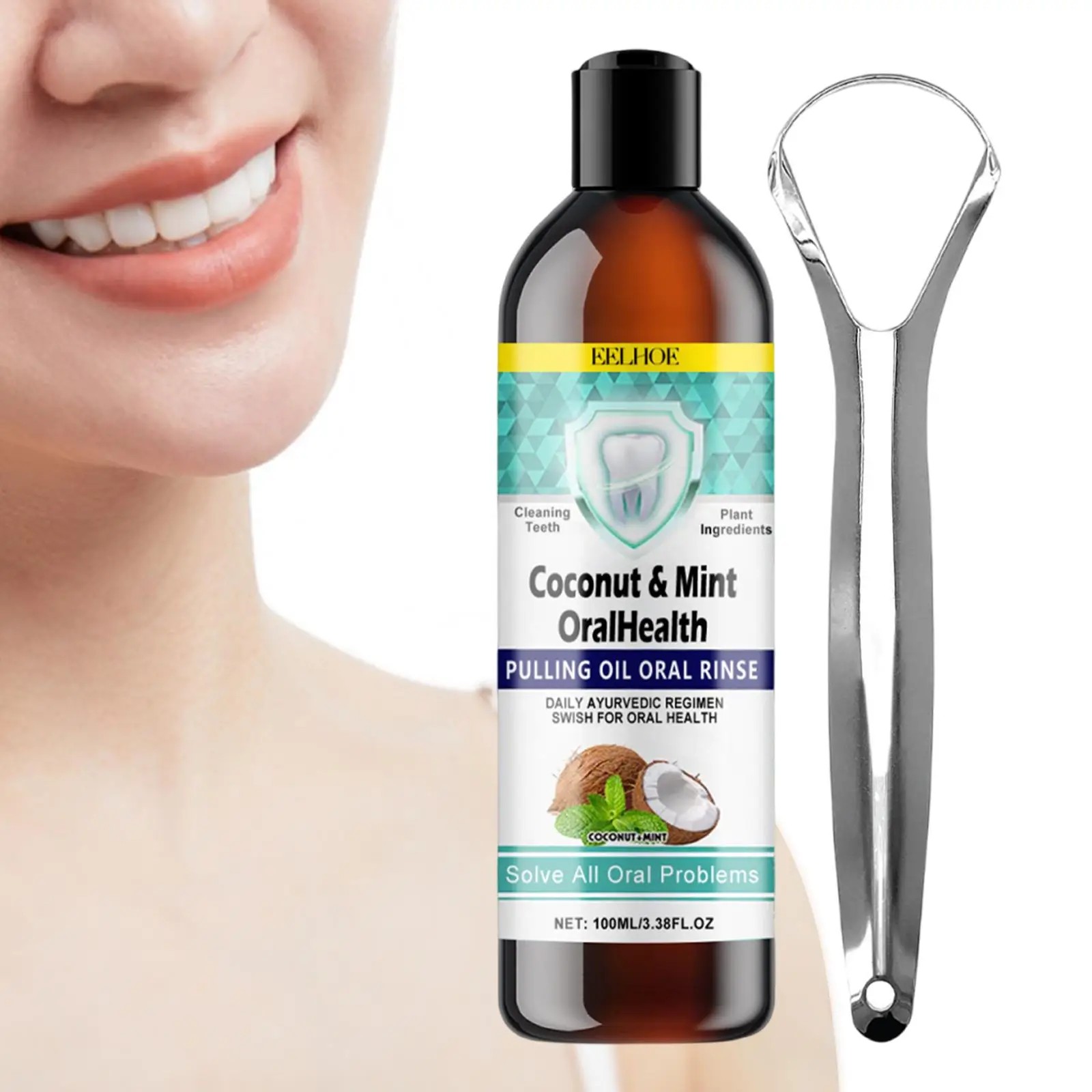Coconut Oil Mouthwash Easy to Use Teeth Cleaning Fresh Brightening Accessory