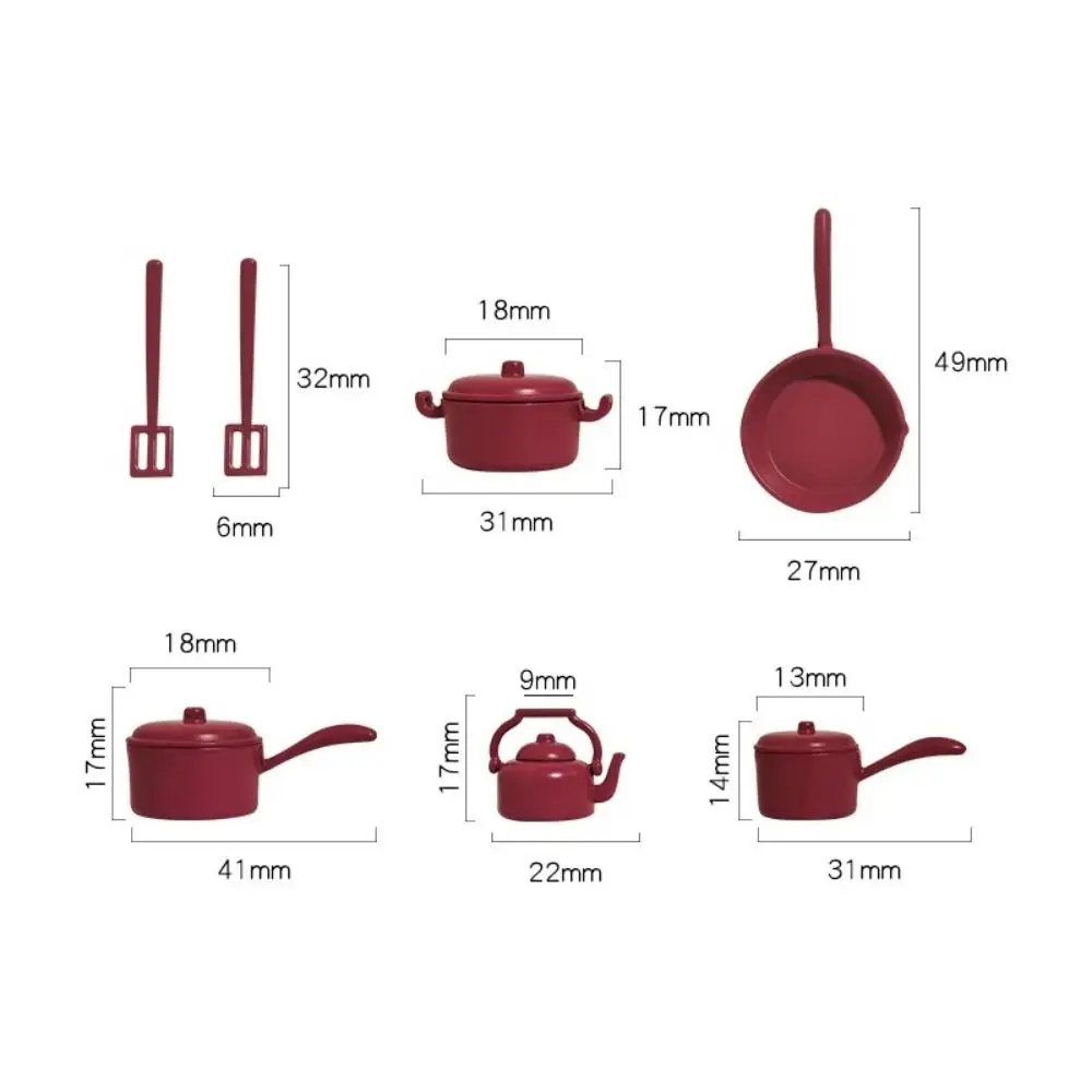 Frying Pan Dollhouse Kitchenware Shovel Kettle Playing House Cooking Ware 1:12 Lifelike Minature Pot Micro Scene