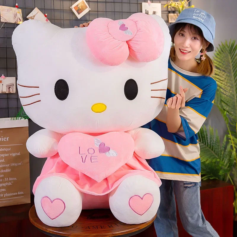 

30-40cm Sanrio Hello Kitty Cat Plush Toys Cartoon KT Cat Plushie Doll Soft Stuffed Anime Pillow Birthday Gifts For Kids Girls