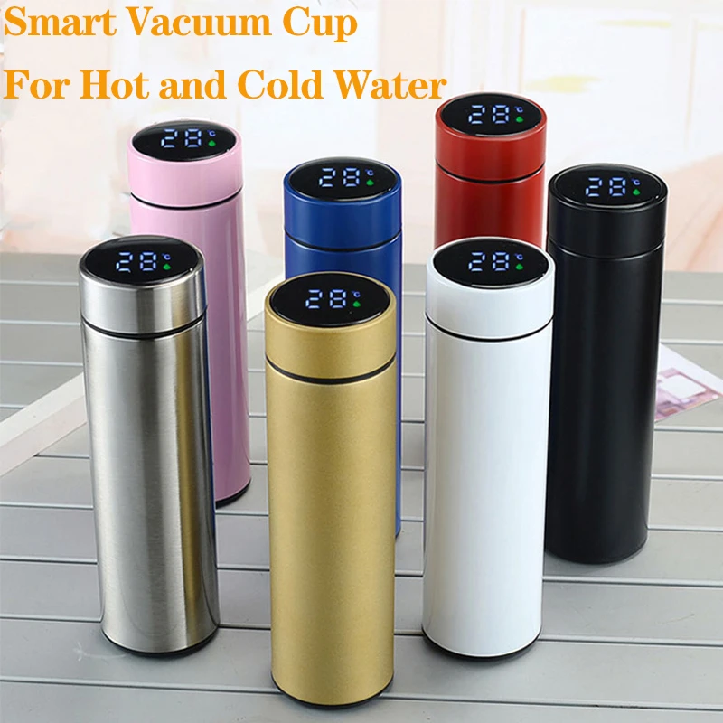 Smart Thermos Bottle Lcd Digital Temperature Display Cups Stainless