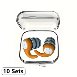 HUAK Soft Waterproof Noise Reduction Sleeping Earplugs (10sets  Orange)