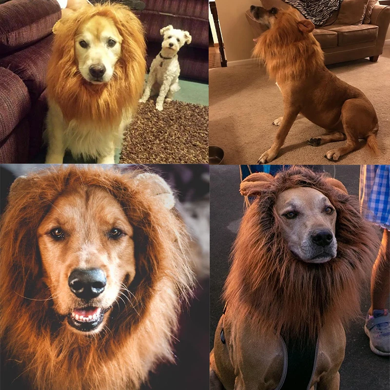 Dog Cosplay Clothes Costume for Large Dogs Lion Mane Dogs Cap Party Decoration Pet Accessories Dog Hat Dog Items Pet Cosplay