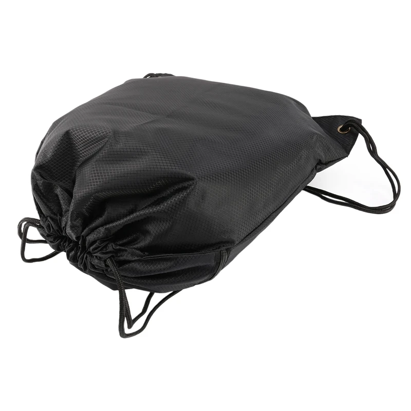 

Drawstring Backpack Sports Gym Bag For Women Men Children Large Size With Zipper Bottle Mesh Pockets Black
