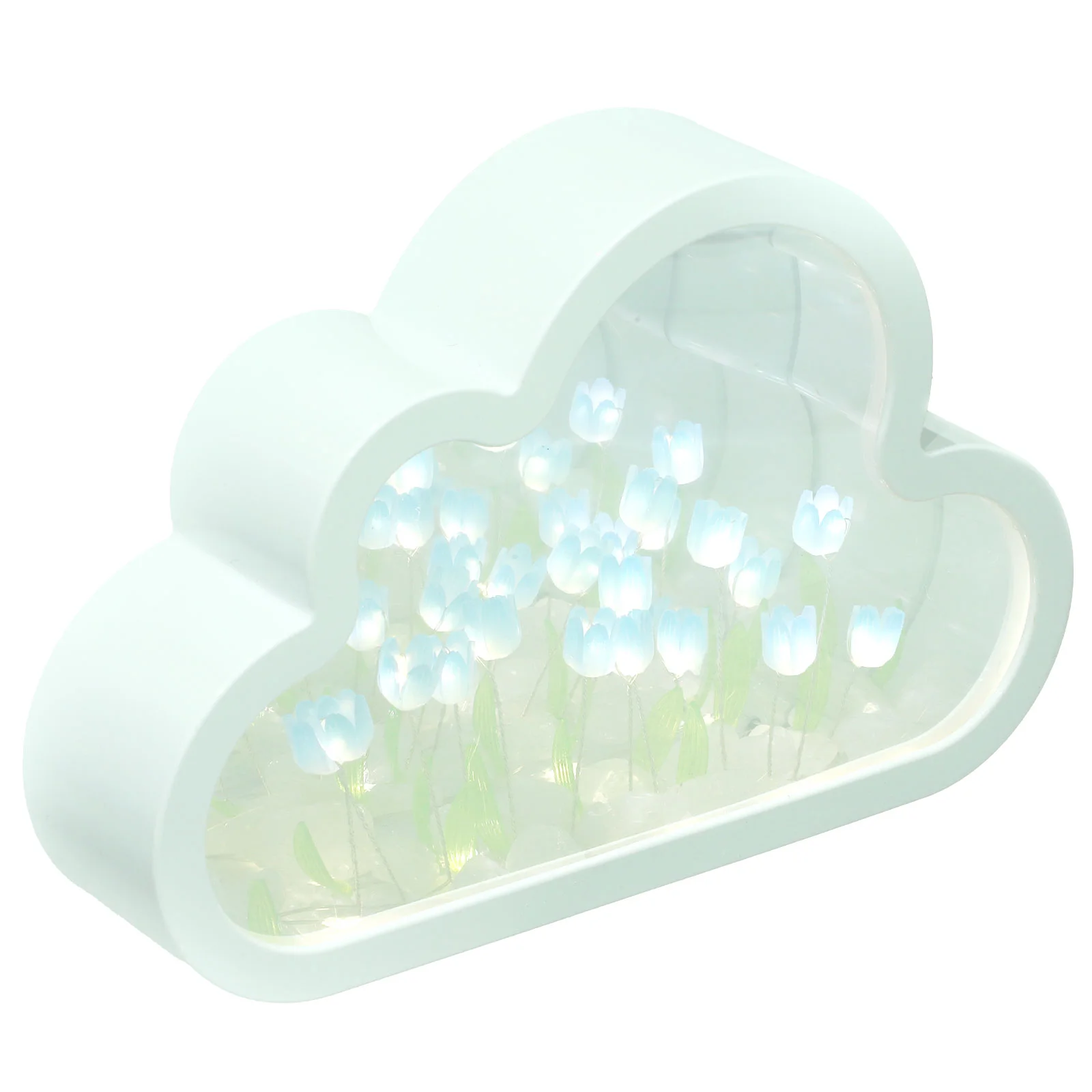 

1 Set of Cloud Shape Tulip Inside Desktop Night Lamp Bedroom Table Lamp Household Night Light