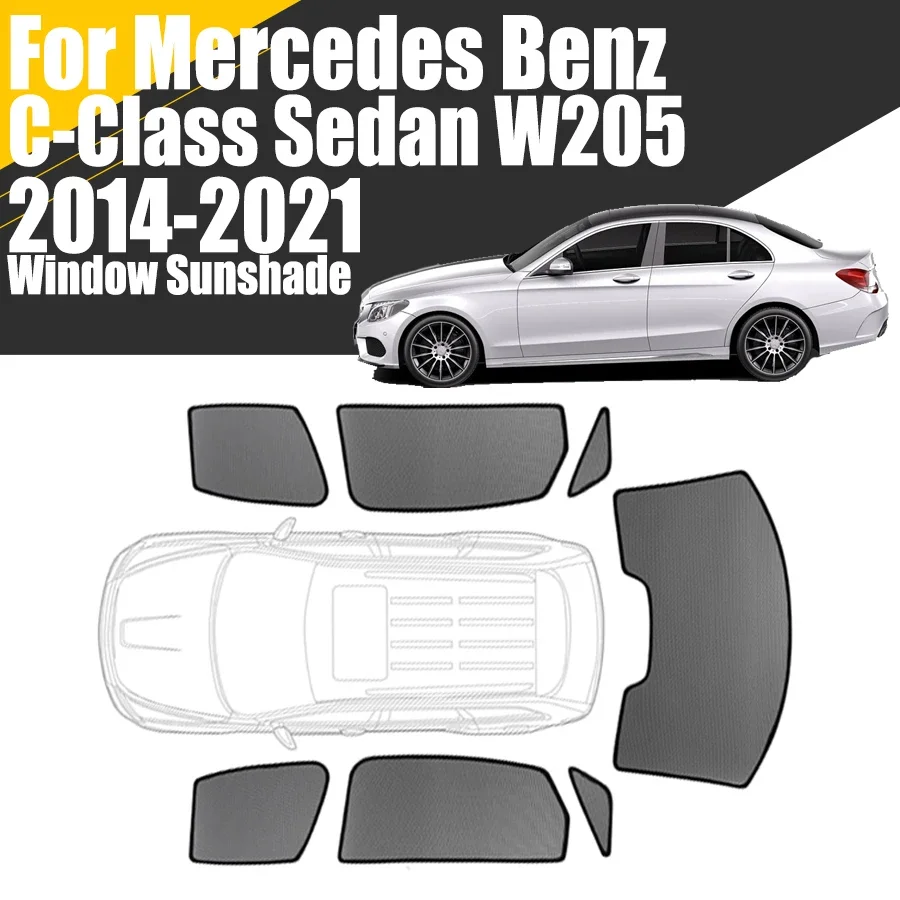 Magnetic Window Shade Windshield Sunshades Windshield Sunshade Car Sunshade Set Car Side Window Sun Shade Car Window Screen Sunshade Net Magnetic Car Window Sunshade For Mercedes Benz C Class Sedan W205 2014 -