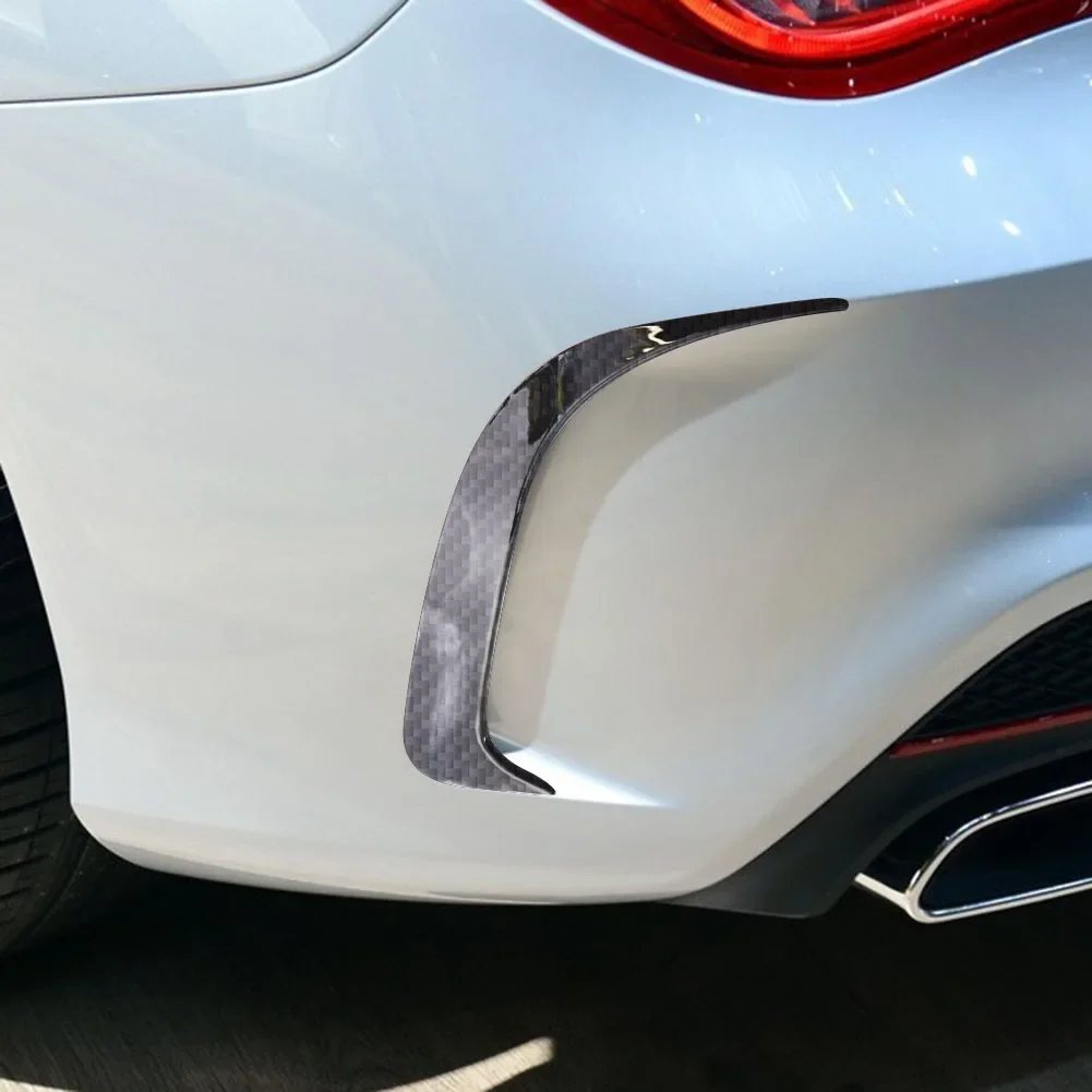 Car ABS Carbon Fiber Look Rear Bumper Spoiler Air Vent Cover Side Canard for Mercedes-Benz W117 CLA 200 250 45 AMG 2014 -