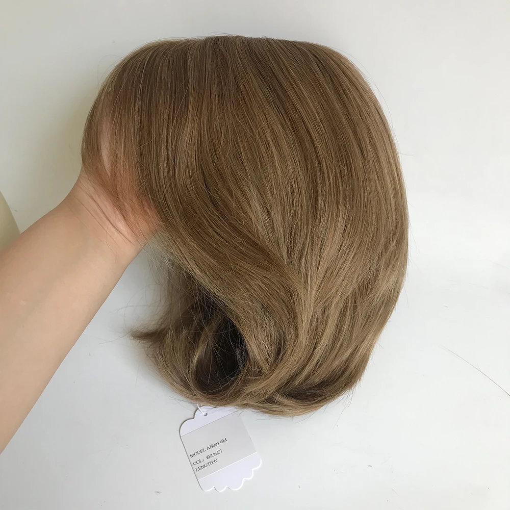 유럽산 버진 생인모 내추럴 스트레이트 인젝션 헤어 고급 레이스 프론탈 가발 여성용 풀캡 (재고 있음) 핫세일