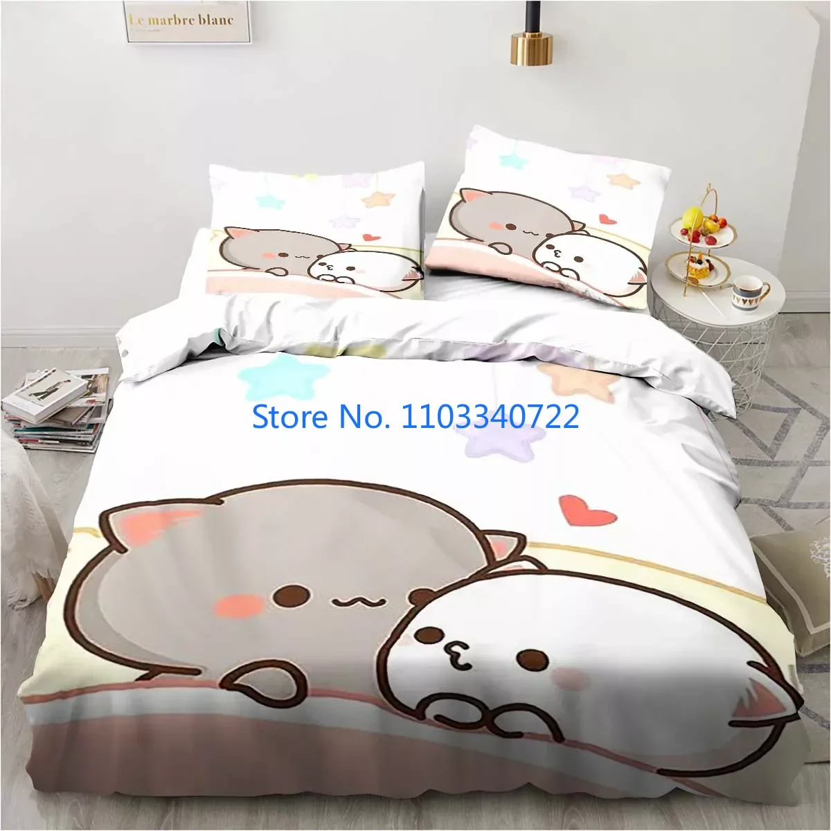 Bubu Dudu Cartoon Cute Bear Kawaii  Duvet Cover Set 3D Print Comforter Cover Bedclothes for Boy Girl Bedding Sets Bedroom Decor 4