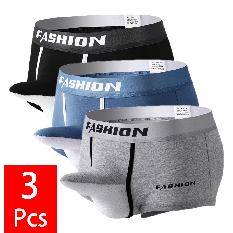 

3PCS/Lot Cotton Mens Boxer Shorts Sexy U Bulge Pouch Man Underwear Boxer Elephant Nose Breathable Male Panties Trunks Underpants