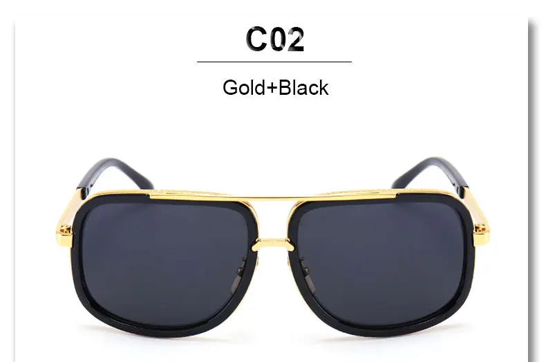 Black-Gold Retro-Vintage Metal Bridge Round Gradient Sunglasses with Yellow  / Blue Sunwear Lenses - Club