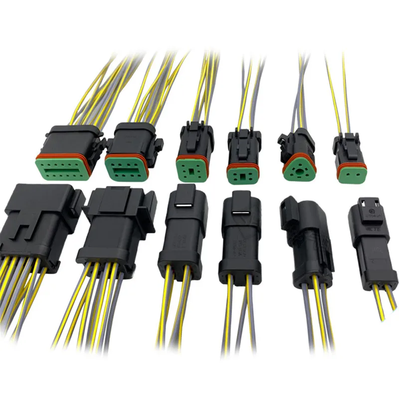 Engineering machinery excavator solenoid valve wiring harness plug DT04-2P automotive waterproof connector DT06-2SE005
