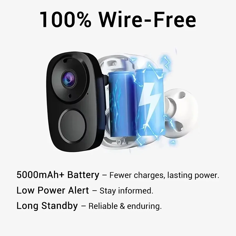 PEGATAH 5MP 4G Security Cameras Wireless Outdoor Battery Powered PIR Motion Alarm Two Way Audio Cloud Storage Security Camera