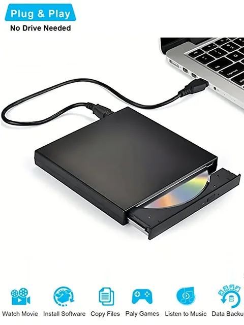 Lettore CD/DVD Esterno USB 3.0 E Type-C | Masterizzatore Per PC, Laptop, Mac | Plug & Play - Foto 10