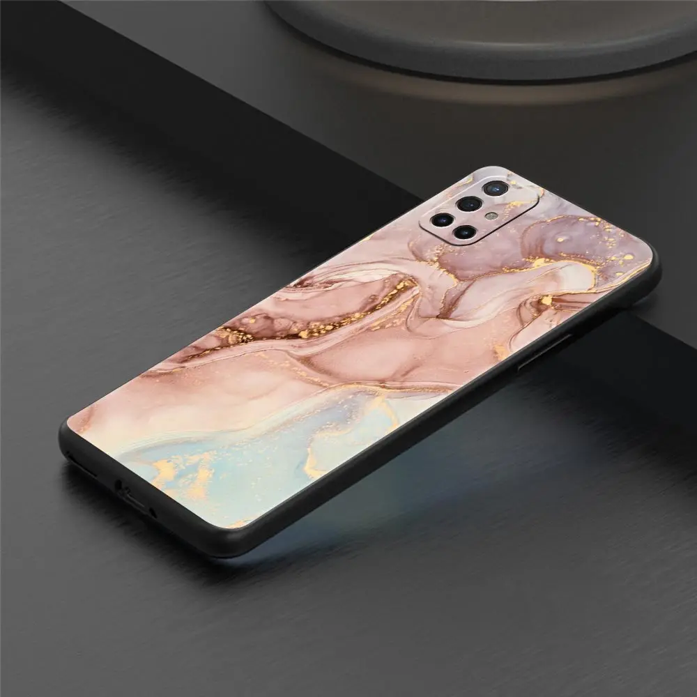 Elegant Marble Design Soft Silicone Phone Case - Black Cover