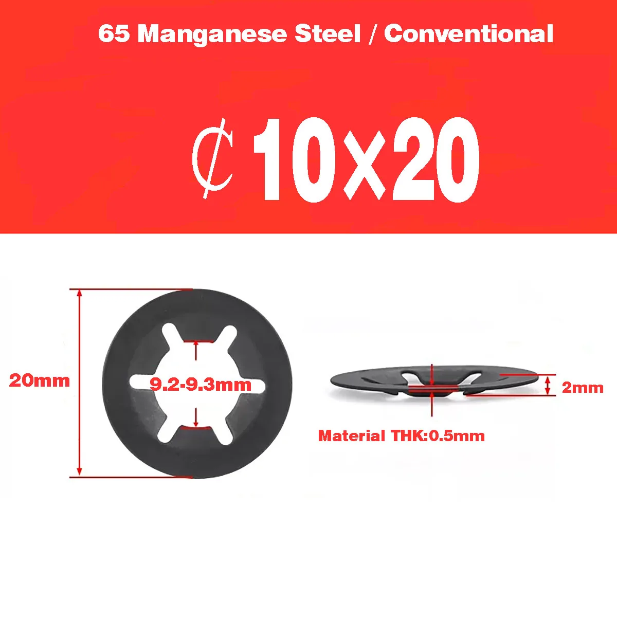 100pcs M10X20