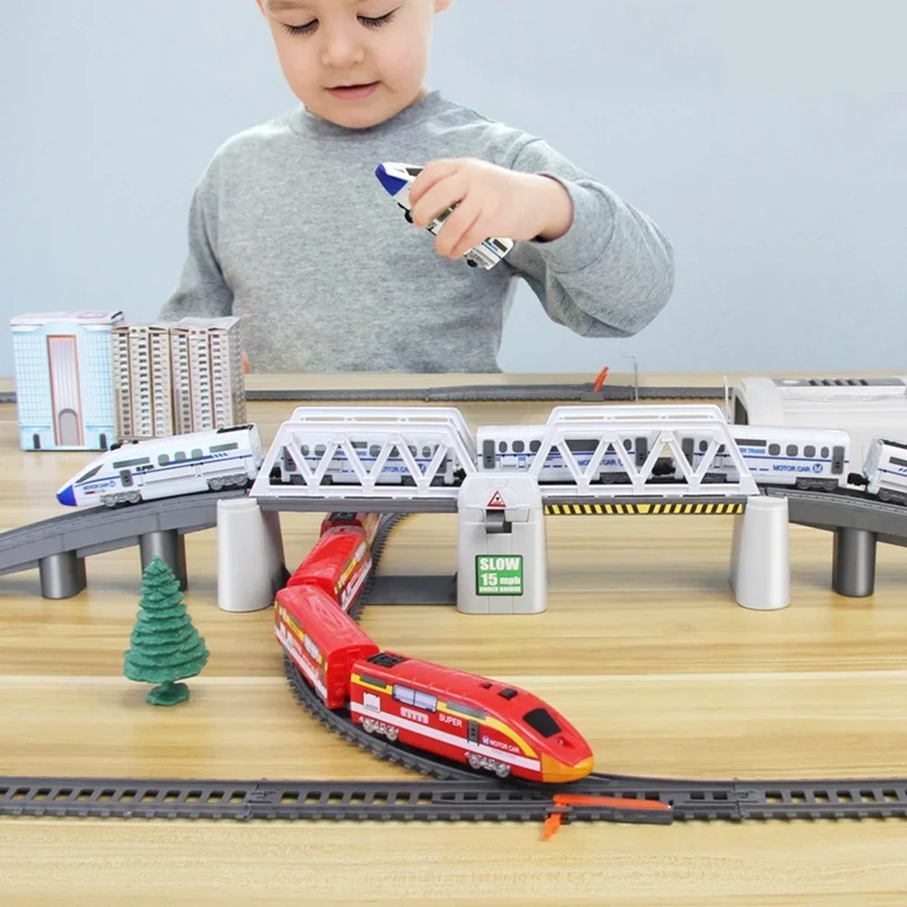 

Electric Train High Speed Model Railway Track Harmony Rail Toy Car Assemble DIY Set Children Christmas Gift for Boy
