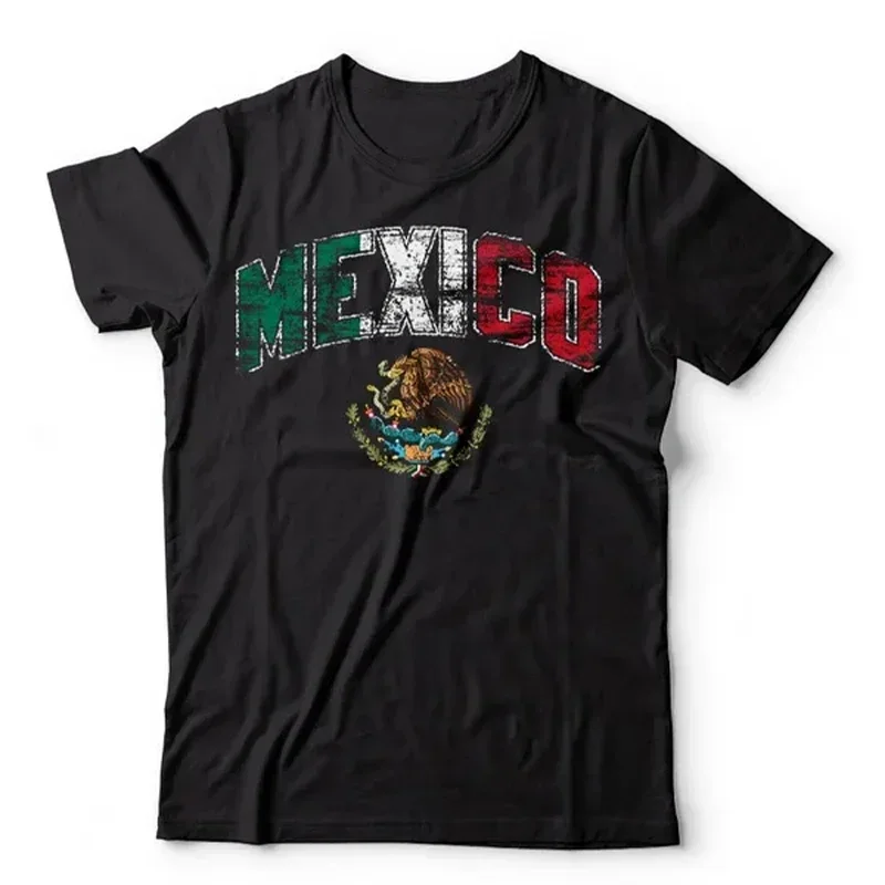 

Футболки с национальным мексиканским флагом, Мексиканский Орел, принт для мужчин и женщин, Модная хлопковая футболка, уличная одежда, футболки унисекс в стиле Харадзюку, топы, одежда