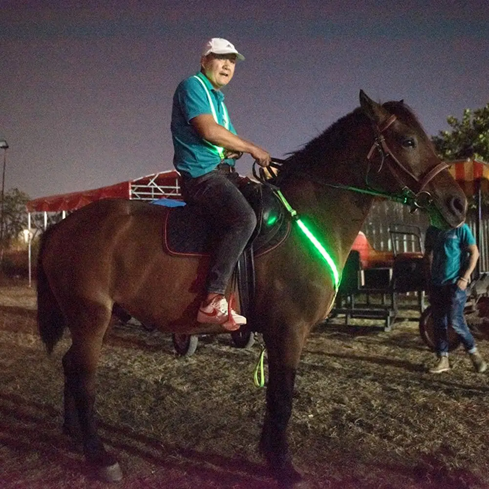 Em promoção! Diodo Emissor De Luz Cavalo Coleira Peitoral Ajustável  Visibilidade Orçada Equestre De Segurança