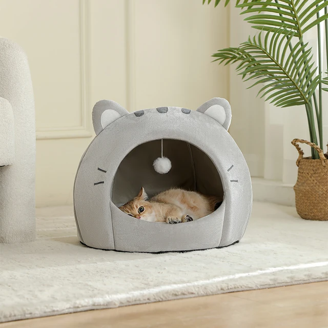 Super Cat Bed Warm Pet House Kitten Cave Cushion Cat House Warm Sleeping Dog Basket Tent Small Dog Mat Supplies Bed For Cats 3