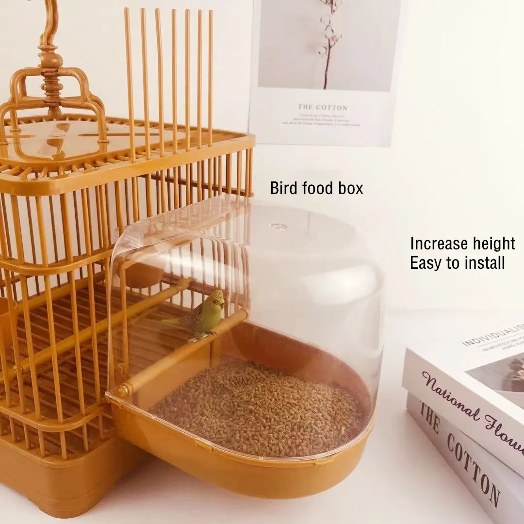 

New 3 in 1 Bird Bath Box Transparent Plastic Bird Breeding Feeding Box for Canary Budgies Parrots jaulas para pájaros