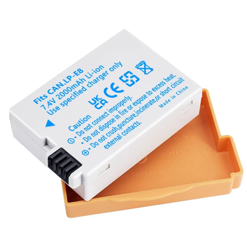 Bateria da Câmera Palo e Carregador Duplo Led para Canon Eos 550d 600d 650d 700d X7i X6i x5 x4 T2i T3i T4i T5i lp e8 Lpe8 1800mah - Image 5
