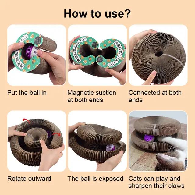 Foldable Cat Scratcher Bed Toy 5