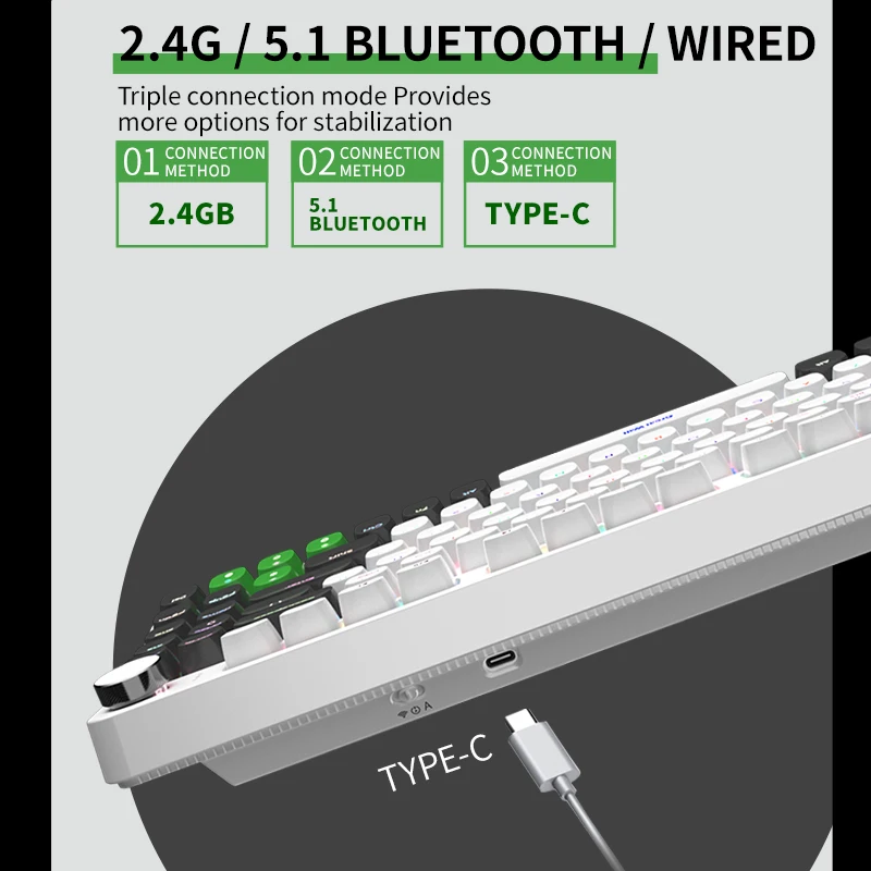 그레이트 월 GT900 무선 키보드 세트, PC, 노트북, 스마트 TV용, 안정적인 2.4GHz 연결, 모든 상황에 적합한 선물