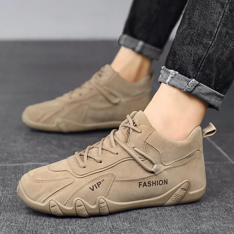 Retro Ankle Boots for Men Flat Casual Snow Boots Sneaker Non-slip Work Shoes Men Short Boots Autumn Zapatillas Hombre
