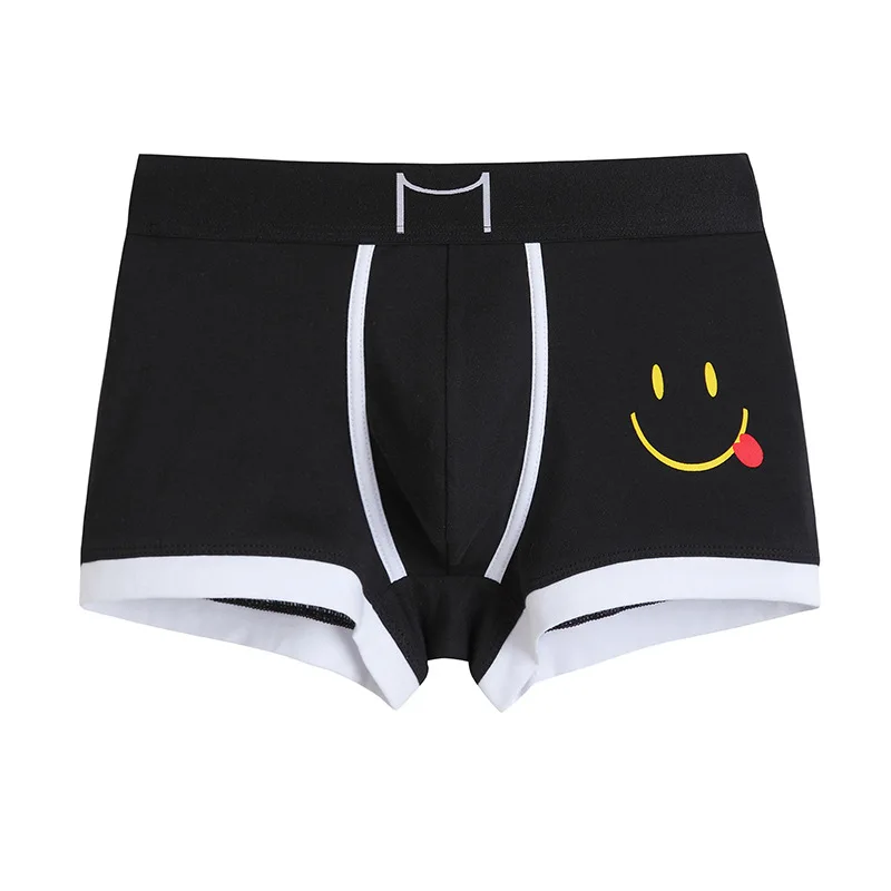 

Men's briefs, large boxers, cotton, breathable, youth, trendy brand, smiley, summer, thin boxers, shorts mens underwear