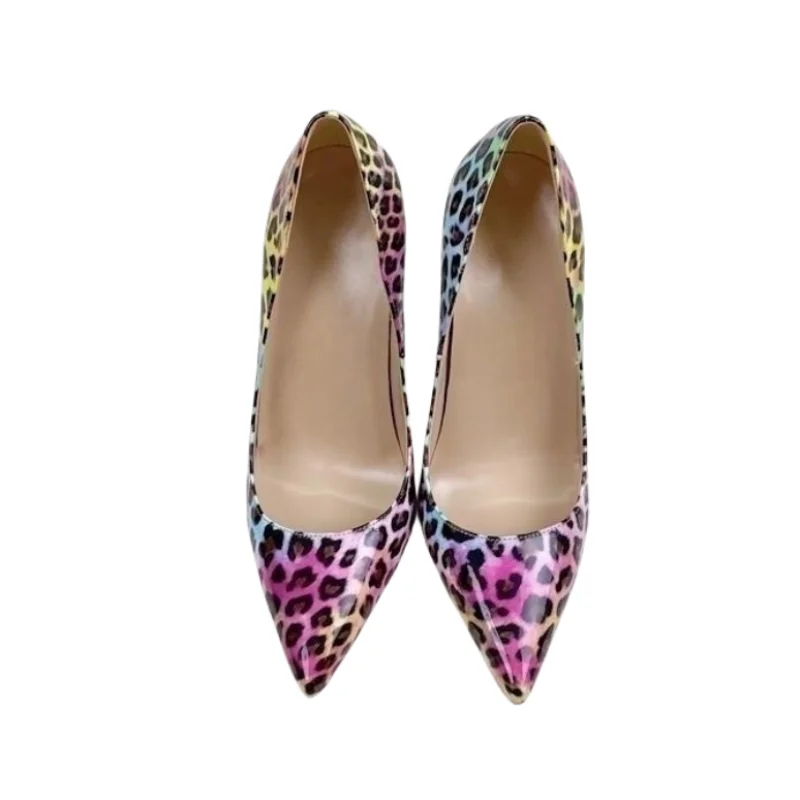 Colorful Leopard Print Stiletto High Heels Shoes