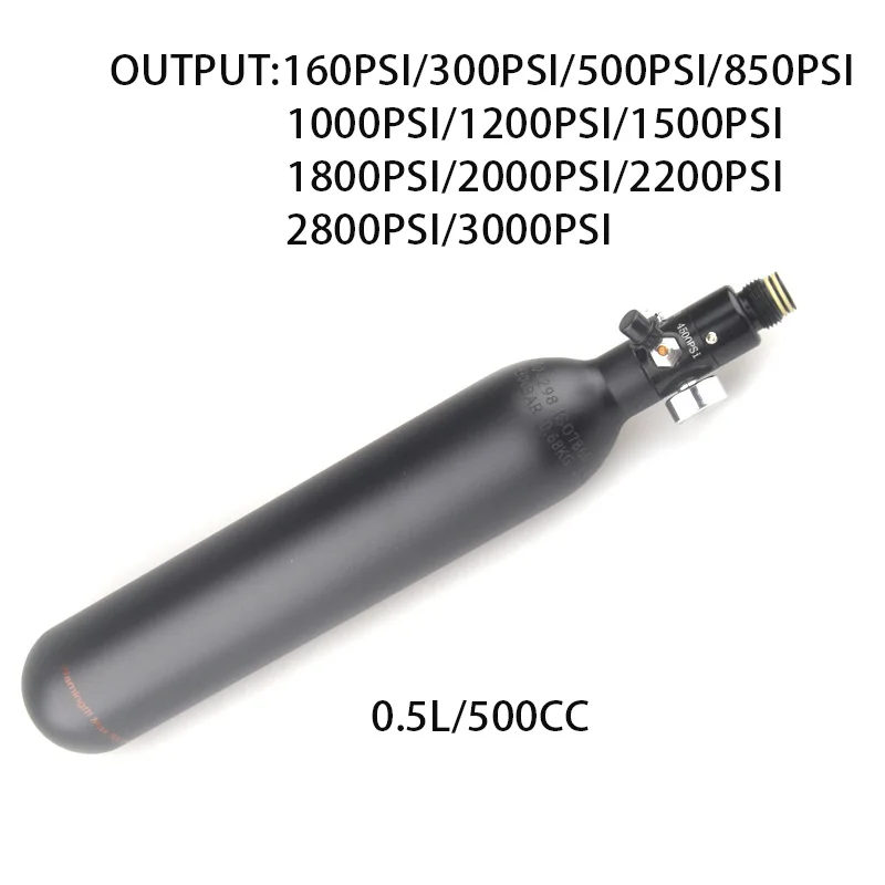 HPA 0.5L 500CC 다이빙 M18*1.5 가스 실린더 출력 160-3000 PSI ..