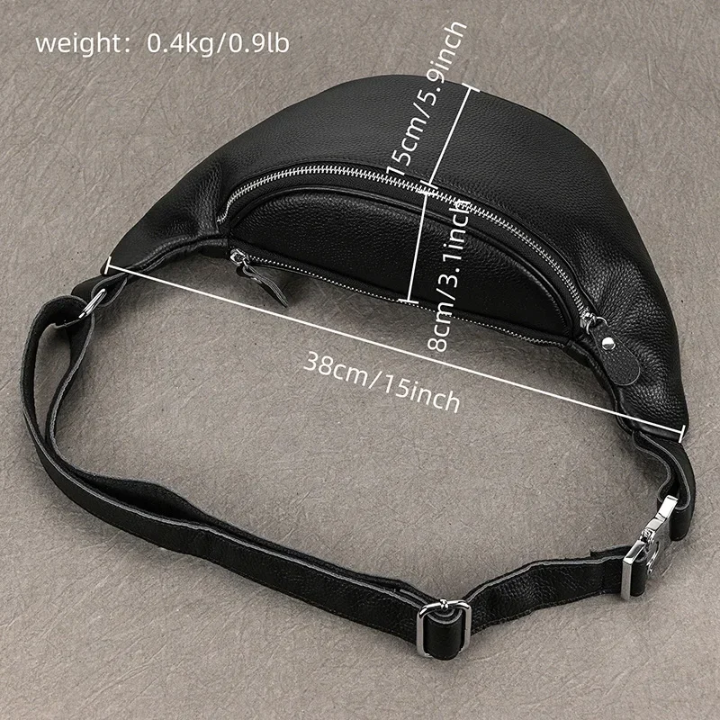 Mens Leather Waist Bag Fanny Pack Anti Theft Chest Bag