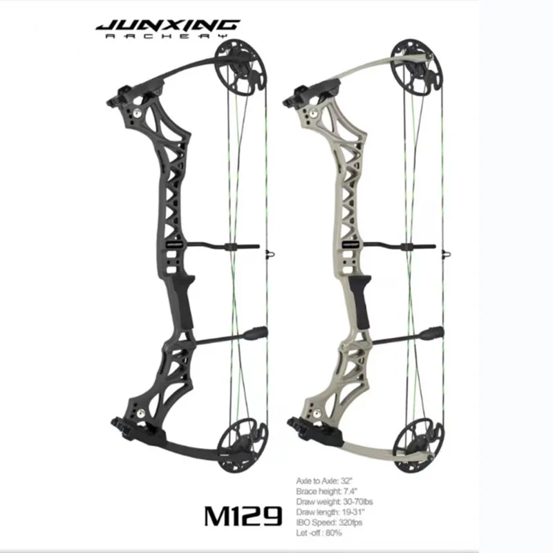 30-70lbs 80% Let Off JUNXING M128 Right Hand Archery Compound Bow