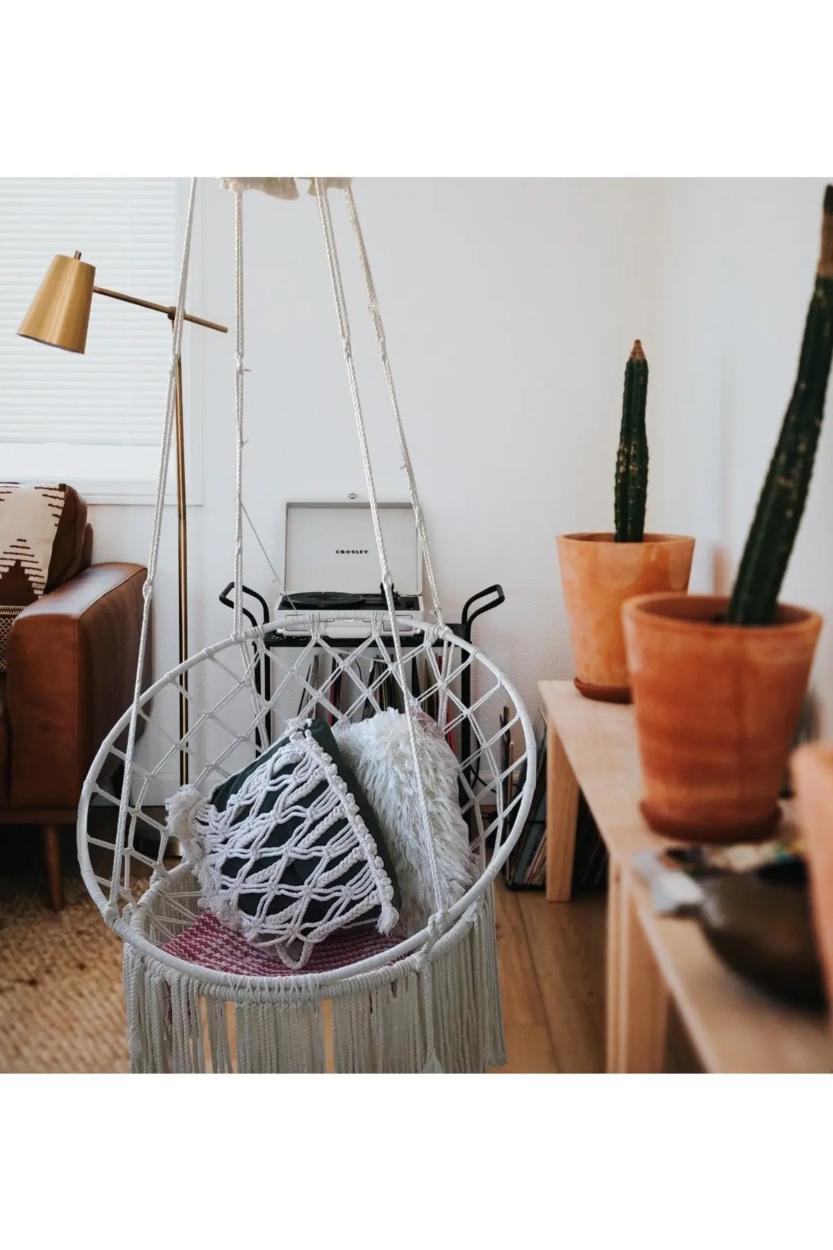 

Macrame Swing Macrame Special Knitted Swing Hammock Cotton Rope (55X70)