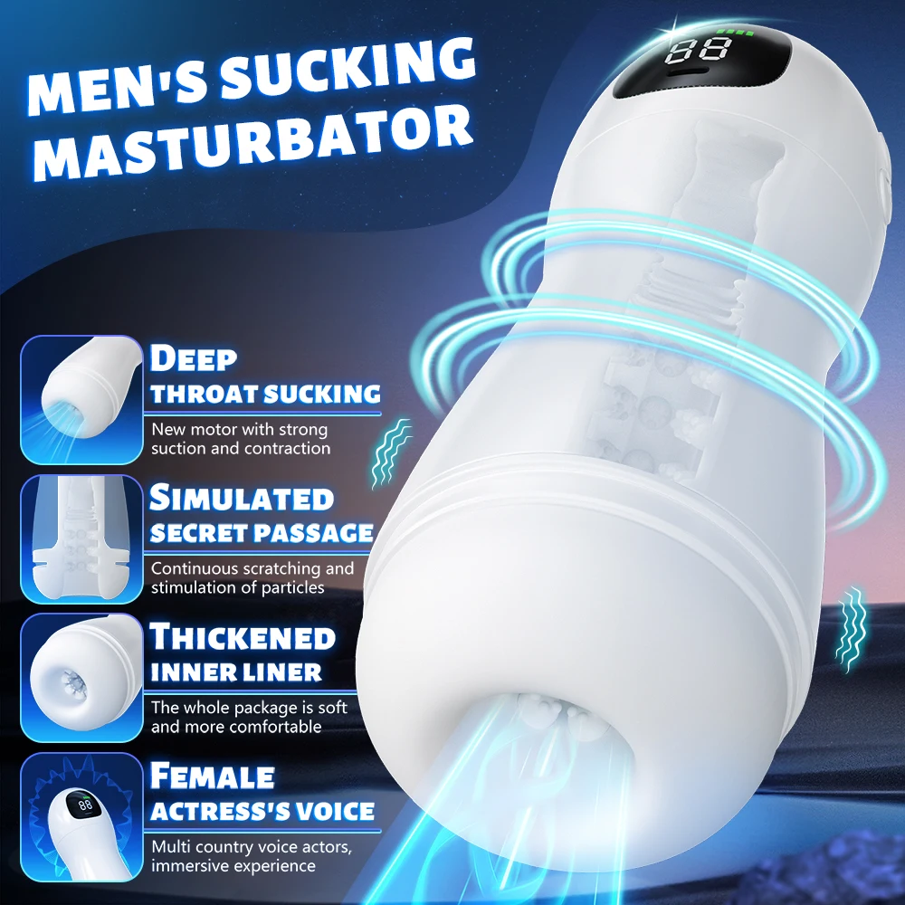 Male Masturbator Automatic Sucking Vibration Blowjob Machine Heating Pussy Penis Pump Masturbation Cup Male Masturbator Male Masturbator Cup Male Masturbation Aid