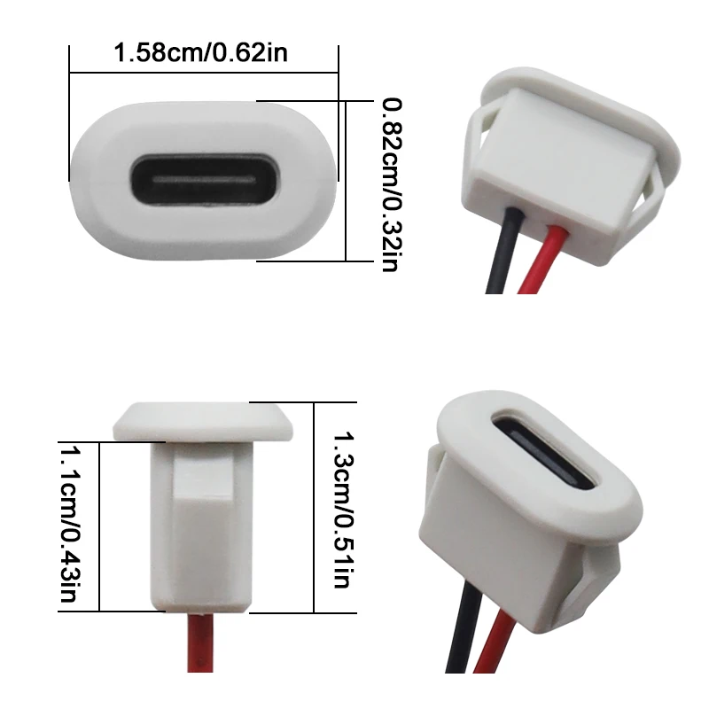 Rodzaj USB złącze Jack C typ żeński-C z klamrą do kart 3A wysoki prąd szybkie ładowanie gniazda wtyczka ładowarki USB-C