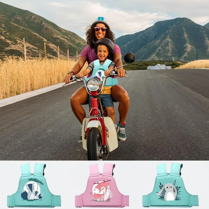 

Child Motorcycle Harness Cartoon Adjustable And Breathable Children Passenger Harness With Shoulders For Travel Everyday Use