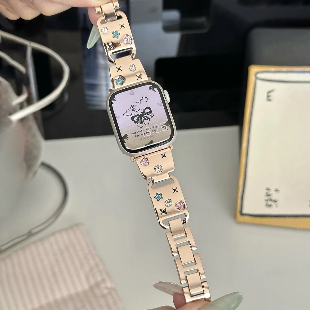 Luxury Diamond Star Metal Watch Band Bracelet