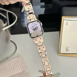 Luxury Diamond Star Metal Watch Band Bracelet - 49MM (Rose Gold)