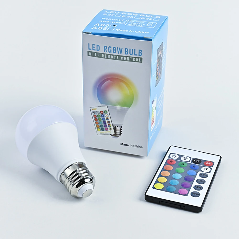 Ampoule LED RGBWW A60 E27 10W avec télécommande